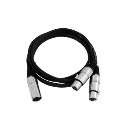 OMNITRONIC Adaptercable XLR(M)/2xXLR(F) 0,5m bk